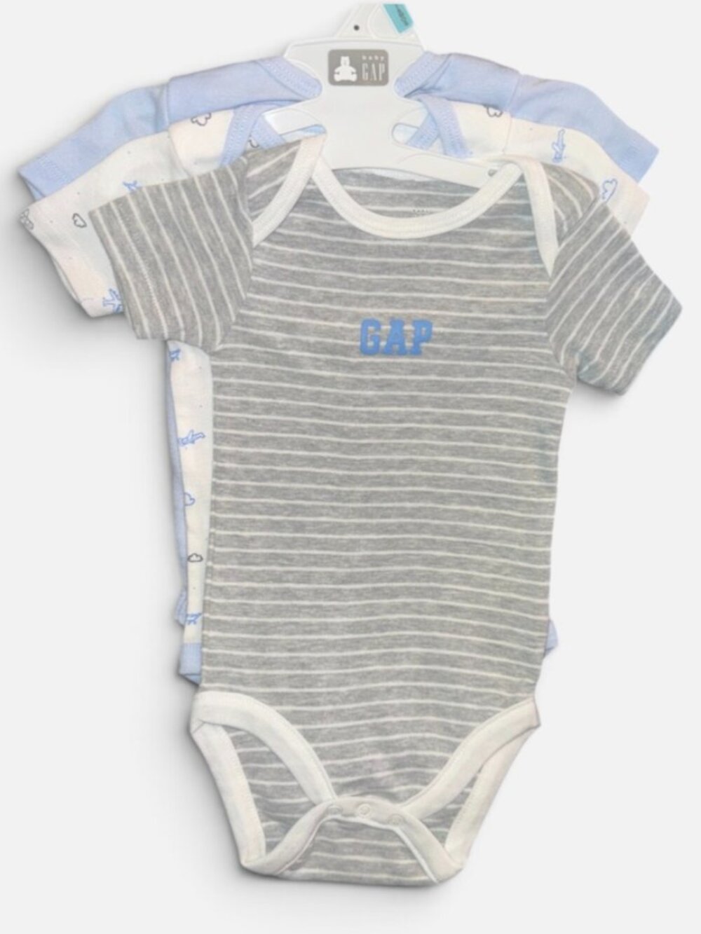 GAP Baby Bodysuit (3-Pack) Boy's 6-9 M Soft Cotton Short Sleeve Cotton Blend NWT